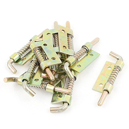uxcell 10 Pcs Spring Loaded Metal Door Security Barrel Bolt Latch 2.2 inch Length