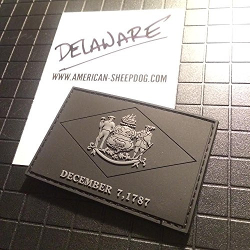 American Sheepdog Delaware State Flag PVC Patch - Ghost Edition