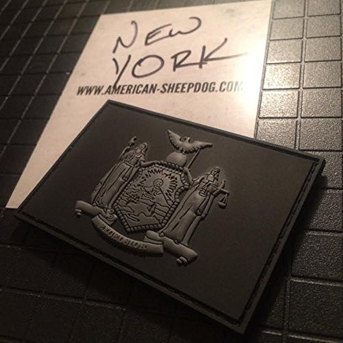American Sheepdog New York State Flag PVC Patch - Ghost Edition