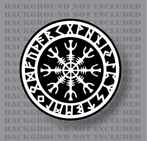 Seal Odin Thor Viking Norse Helm of awe Rune Protection Sticker Decal -2 Pack 2 inch-