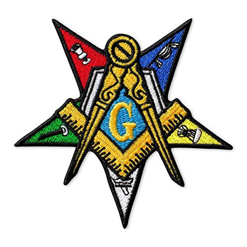 Masonic Order of The Eastern Star Embroidered Patch Iron On -3.7 inch × 3.7 inch- Masonic Order of The Eastern Star Embroidered Patch Iron On -3.7 inch × 3.7 inch-