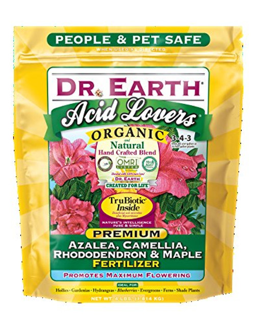 Dr. Earth 703P Organic 4 Azalea Camellia Rhododendron Acid Fertilizer in Poly Bag  4-Pound -Limited Edition- Dr. Earth 703P Organic 4 Azalea Camellia Rhododendron Acid Fertilizer in Poly Bag  4-Pound -Limited Edition-