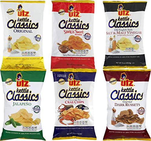 Utz Kettle Classics Potato Chips Variety 6 Pack- 8 oz. Bags