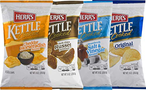 Herr s Kettle Cooked Potato Chips Variety 4-Pack  8 oz. Bags