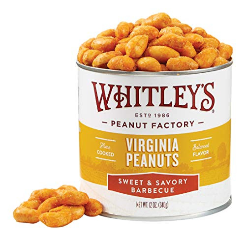 Whitleys Sweet  and  Savory Barbecue Virginia Peanuts 12 Ounce Tin