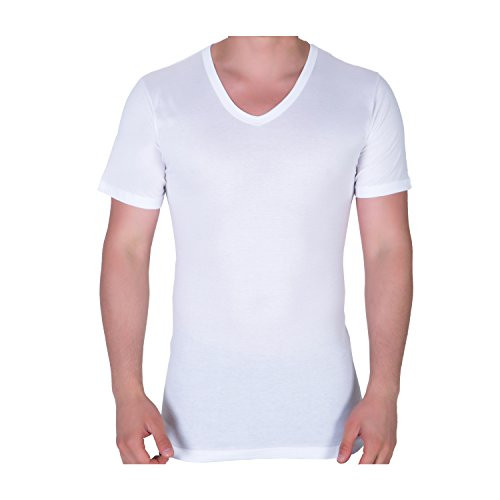 Klano Underwear Men s 3 Pack Modal and Cotton Taggless V Neck Undershirts XX-Large White