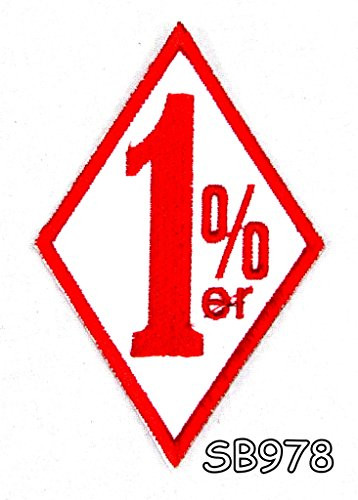 IND STURGIS 1 percent  ER Diamond Red on White Small Badge Patch for Motorcycle Biker Vest SB978
