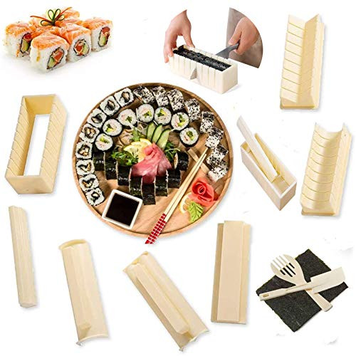 Sushi Making Kit for Beginners All In One Sushi Set 10 Pieces Complete Plastic Sushi Maker Tool Set DIY Home Sushi Tool for Maker Rolls Sushi Rolls Sushi Making Kit for Beginners All In One Sushi Set 10 Pieces Complete Plastic Sushi Maker Tool Set DIY Home Sushi Tool for Maker Rolls Sushi Rolls