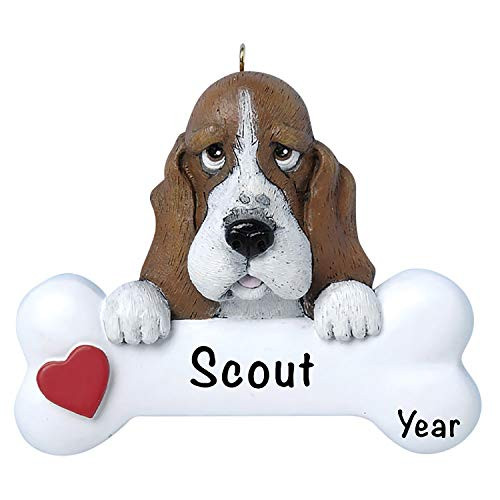 Dog Christmas Tree Ornaments 2021  Personalized Dog Ornaments for Christmas Tree  Polyresin Basset Hound Dog Christmas Ornaments  Basset Hound Dog Ornament  Basset Hound Gifts