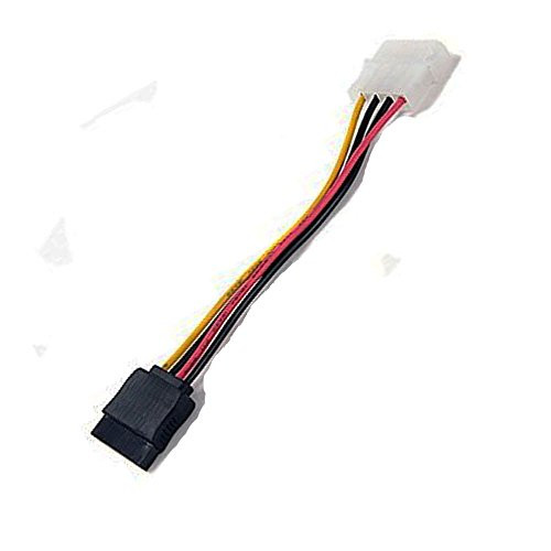 Molex 4 Pin Power to 15 pin SATA Female Adapter Cable - 6 inch