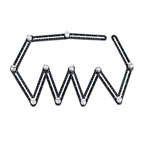 Six-Sided Aluminum Alloy Angle Measuring Tool 12 Fold Aluminium Alloy Angle Ruler Finder Measuring Ruler Perforated Mold Template Tool Locator Drill Guide Tile Hole