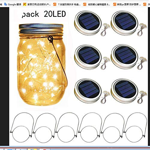 LED String Light Fairy Lights Festive Party Decorations Fairy String Light 8pcs Solar Energy Mason Can Lamp LED Copper Wire String Fairy Light