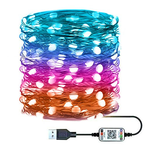 LED String Light Fairy Lights Festive Party Decorations Fairy String Light LED Xmas Bluetooth App Control Waterproof Fairy String Light -2m 20 LED-