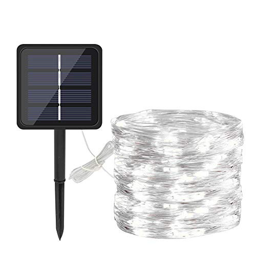 LED String Light Fairy Lights Festive Party Decorations Fairy String Light 20m LED Solar String Light Waterproof Copper Wire Fairy Lamp -Cold White-