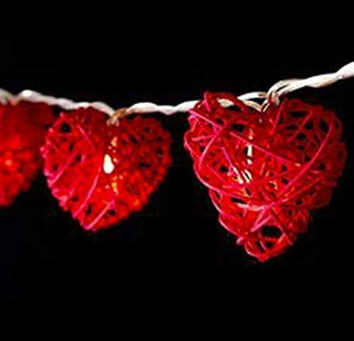 Red Heart Shape Light Valentine s Day String Light Decoration Battery Operated Heart Shape Fairy Light for Home Valentines Wedding Party Anniversary Party Supplies  20 Bulbs 9 ft -Red Heart-
