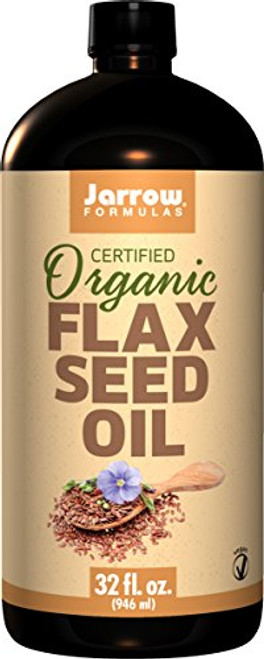 Jarrow Formulas Flaxseed Oil, Plant Based Source of Omega-3,Supports Heart and Brain, 32 Fluid Ounce