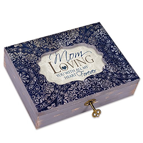 Cottage Garden Mom Loving My Heart Forever Denim Decoupage Music Box Plays Wind Beneath My Wings