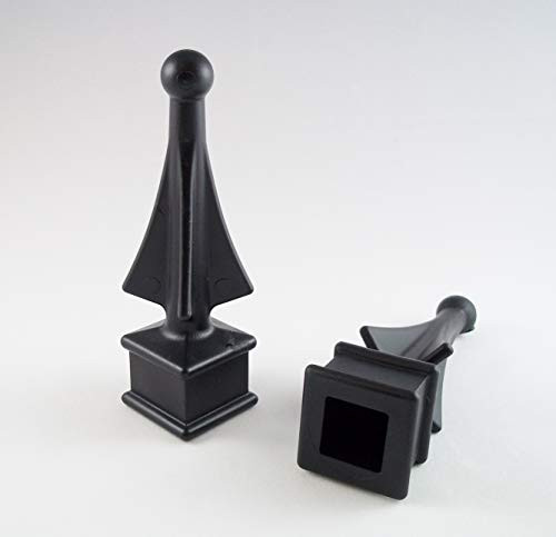 RetroSpec 10 Each for 5 8 BlackPlastic Finial Tops for Iron Picket Fence 4-Sided Spire   1-58