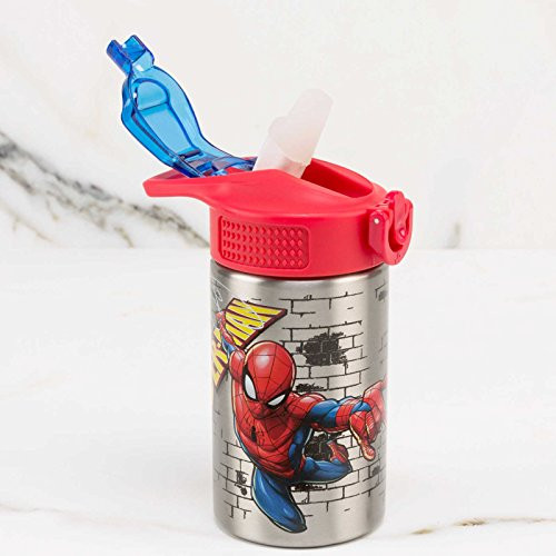 Zak Marvel Comics Spider Man Stainless Steel Water Bottle for Kids Drinkware