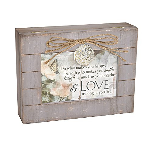 Cottage Garden Smile Laugh Breathe Love Grey Distressed Locket Music Box Plays You Light Up My Life Cottage Garden Smile Laugh Breathe Love Grey Distressed Locket Music Box Plays You Light Up My Life