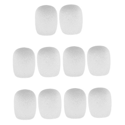 Pack of 10 Sponge Lapel Lavalier Clip-on Microphone Wind Muff Windshield - White