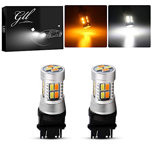 Grandview 2pcs Super Bright 400LM 3157 Amber White Switchback Turn Signal LED Light Bulbs 5730 20SMD 12V LED Replacement Light 3457 3155 4057 4057 3047 3057 6500K-8000K