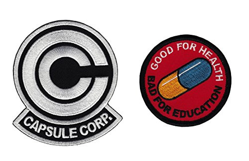 Set2 WB-VH Anime Dragonball Z Capsule Corp. Akira Pill Emo Embroidered Cosplay Patch