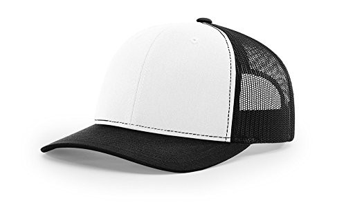 Richardson 112 Trucker OSFA Baseball Hat Ball Cap  White Black