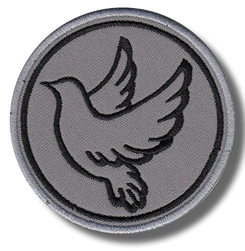 Peace Dove Variation 3 - Embroidered Patch  8 X 8 cm
