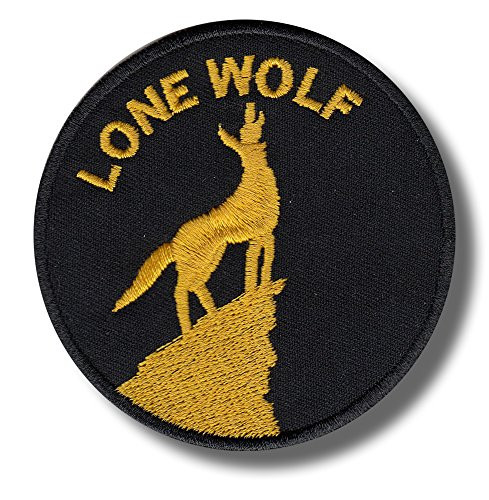 Lone Wolf - Embroidered Patch  8 X 8 cm