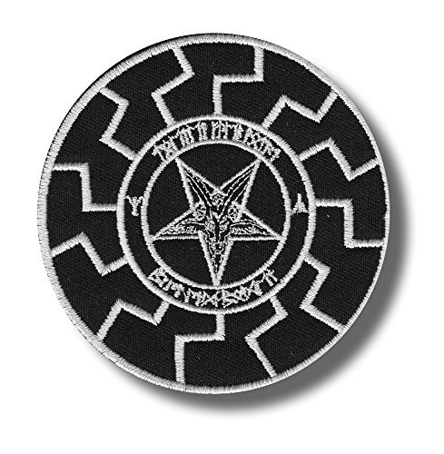 Black Sun  Pentagram  Baphomet - Embroidered Back Patch  9 X 9 cm