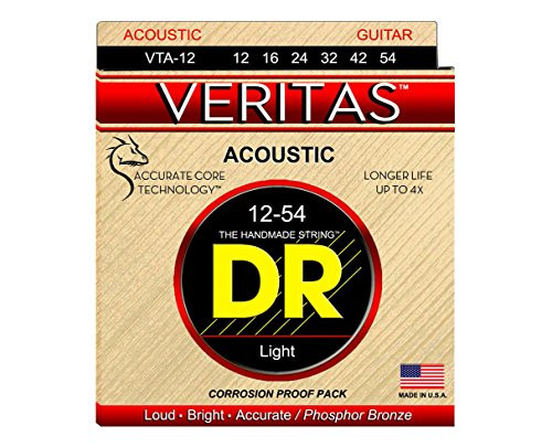 DR Strings VTA-12 VERITAS Acoustic Guitar String 12-54 Light