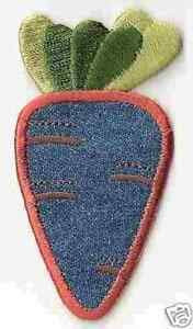 VirVenture 3 inch Denim Dark Blue Carrot Embroidery Applique Patch Great for Hats  Backpacks  and Jackets.