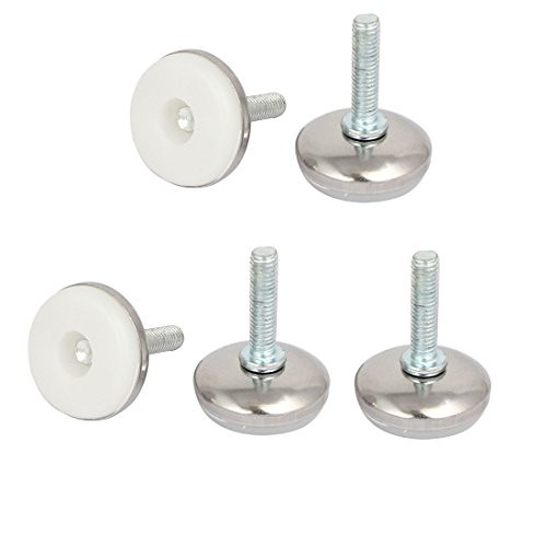 uxcell M6x25mm Leveling Feet Adjustable Threaded Pole Leveling Foot Furniture Glide 5pcs