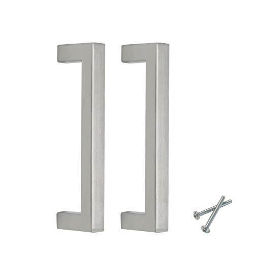 10 Pack Brushed Nickel Cabinet Pulls 3.8 inch Hole Spacing Square Bar Shape Drawer Dresser Cupboard Closet Pulls and Knobs Stainless Steel Bedroom Bathroom Kitchen Knobs and Pulls 4.2  Length