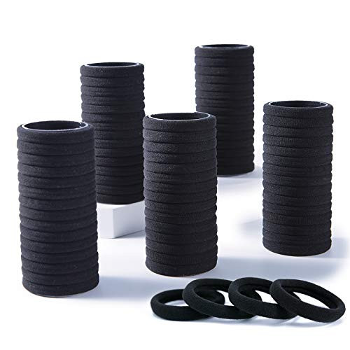 100PCS Black Rubber Bands for Hair  Elastic Hair Bands for Women  Cotton Seamless Elastic Hair Bands Ponytail Holders for Kids Girls