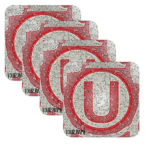 Azty Designs Set 4 Personalized Custom Coaster Water Drops Glossy Liga Peru Peruvian Futbol Soccer Universitario Deportes