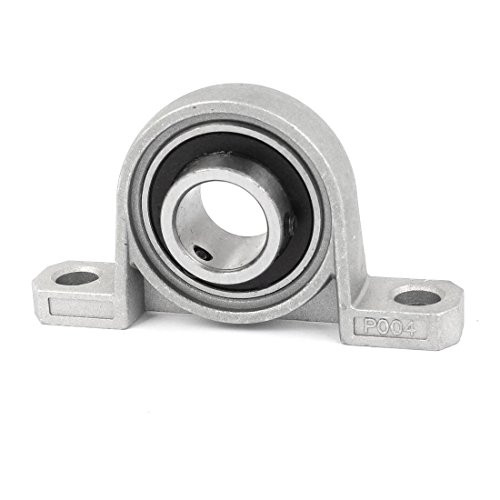 uxcell P004 20mm Mounted Pillow Block Bearing Solid Base Cast Housing Gray