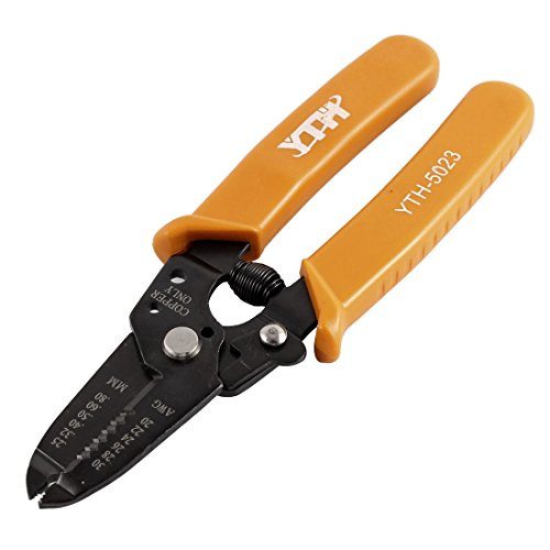 uxcell YTH-5023 20-30 AWG Nonslip Rubber Handle Electric Wire Stripper Cutter