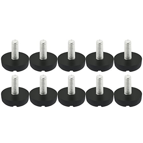 uxcell M6x15mm Leveling Feet Adjustable Threaded Pole Leveling Foot Furniture Glide 10Pcs