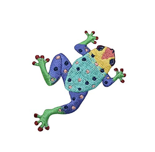Multicolor Tree Frog Iron On Embroidered Applique Patch