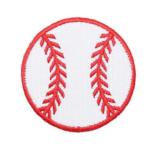 -2-1 4 inch- Baseball - Red White - Sports - Iron on Applique Embroidered Patch