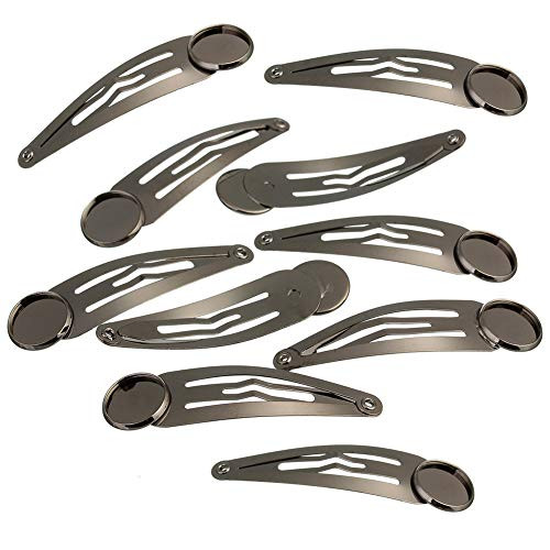 10 Pieces Metal Snap Hair Clips with Round Tray BB Hair Clips with Blanks Tray Non Slip Hair Barrettes with 12mm Round Tray for DIY Hair Accessories Making  Black 10 Pieces Metal Snap Hair Clips with Round Tray BB Hair Clips with Blanks Tray Non Slip Hair Barrettes with 12mm Round Tray for DIY Hair Accessories Making  Black