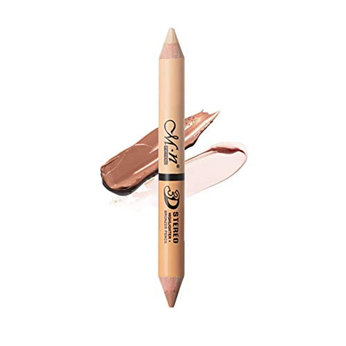 Contour and light stick  contour pen  highlight stick  double-headed concealer pen contour stick makeup set  facial light stick -02 ivory white  Plus  natural color-