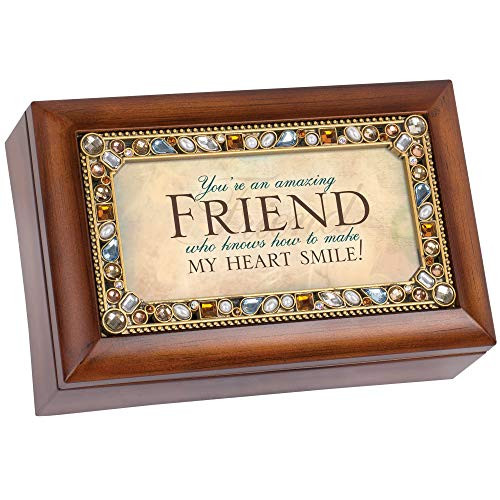 Cottage Garden Friend Jeweled Woodgrain Jewelry Music Box - Plays Tune Thats What Friends are for Cottage Garden Friend Jeweled Woodgrain Jewelry Music Box - Plays Tune Thats What Friends are for