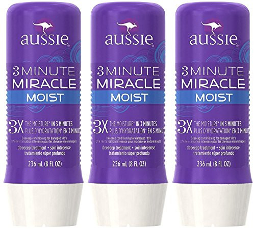 Aussie 3 Minute Miracle Moist Deep Conditioning Treatment  8 Oz -Pack of 3-