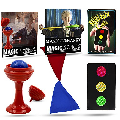 Magic Makers Color Changing Hanky  Stop Light Cards and Ball and Vase Tricks