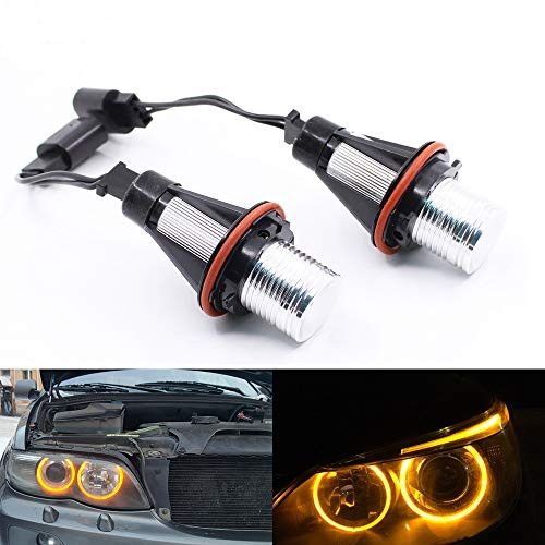 Paision a Pair 5w Amber Yellow LED Angel Eye Blubs Halo Ring Light Error Free for BMW E39 E60 E63 E65 E66 E83 M5 X3 X5 E53