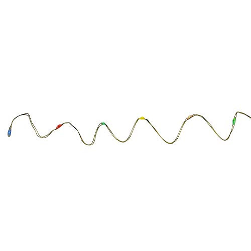 Brite Star 35 Battery Operated Silver LED Micro Fairy Christmas Lights - 6 ft Gold Copper Wire