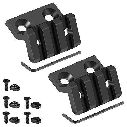 VIAKEY Offset Rail Mounts  3 Slot 5 Slot Aluminum 45 Degree Angle Offset Side Flashlight Optic Sight Picatinny Rail Mount - 2 Pack -3 Slot - 2 PCS-